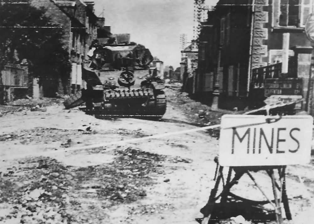 US M5 Stuart Tank Knocked Out By German Land Mine In Coutances 1944