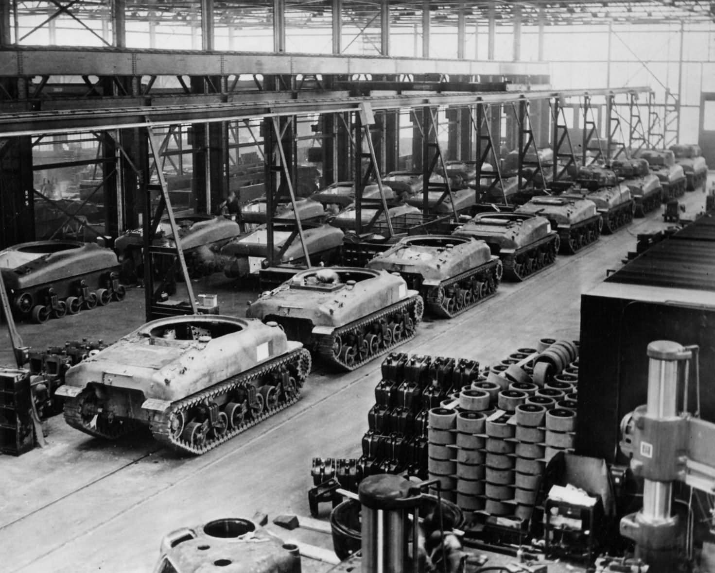 Image result for sherman production line