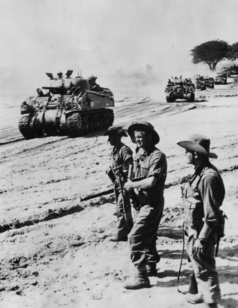 M4 Sherman Tanks Advance toward Meiktila Burma 1945