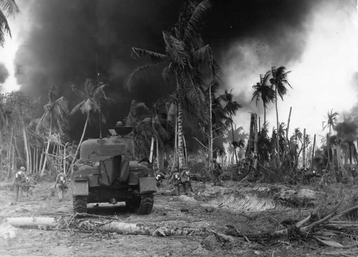 M4 Sherman and 7th Division Kwajalein 1944