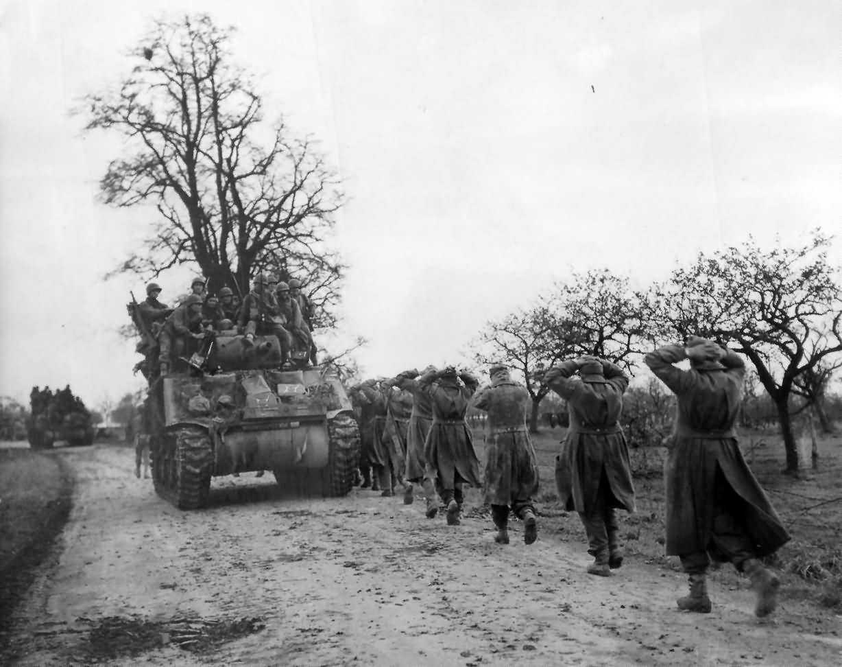 M4 Sherman and German POW Taken In Geilenkirchen Battle November 1944