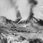 1st Division Marines and M4A3R3 Zippo Flame Throwing Tank on Okinawa