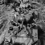 M4 Shermans platoon in column in Bougainville