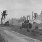 40th Division Troops And M4 Sherman Tanks On Panay Philippines