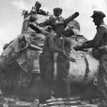 British Crew Re Supplying Their M4 Sherman Tank with ammo North Africa