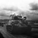 M4A1 Sherman Tank On Autobahn Highway Germany 1945