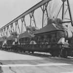 M4A2 Sherman Tanks On Railroad Cars