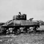 Wrecked M4A2 Sherman Tank