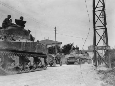 34th Infantry Division M4 Sherman Jeep Livorno Italy 1944