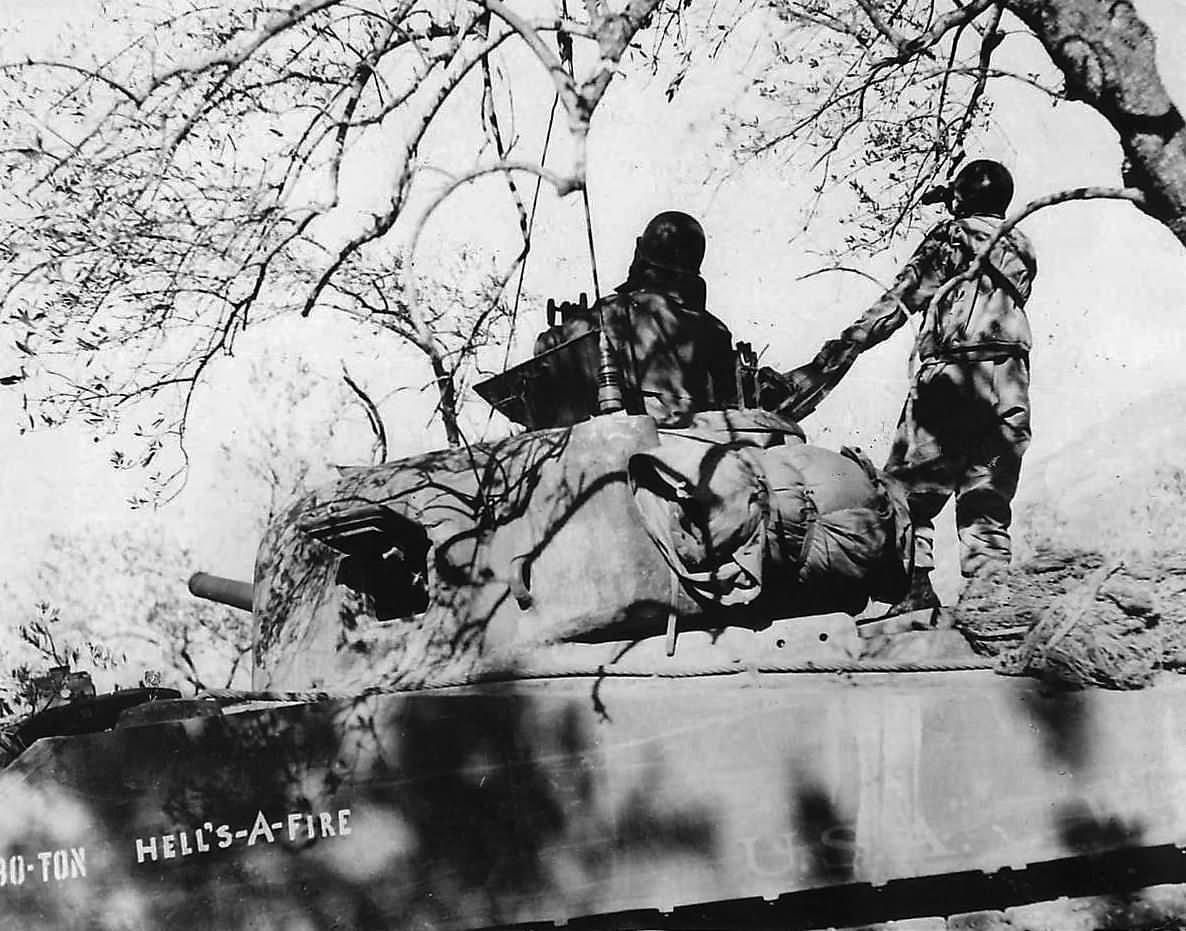 5th Army M4 Sherman Tank Hells A Fire near San Vittore Italy