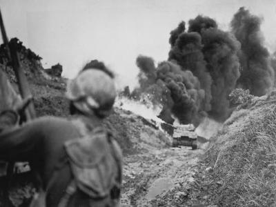 96th Infantry Division M4 Flame Thrower Tank Attack On Big Apple Ridge Okinawa