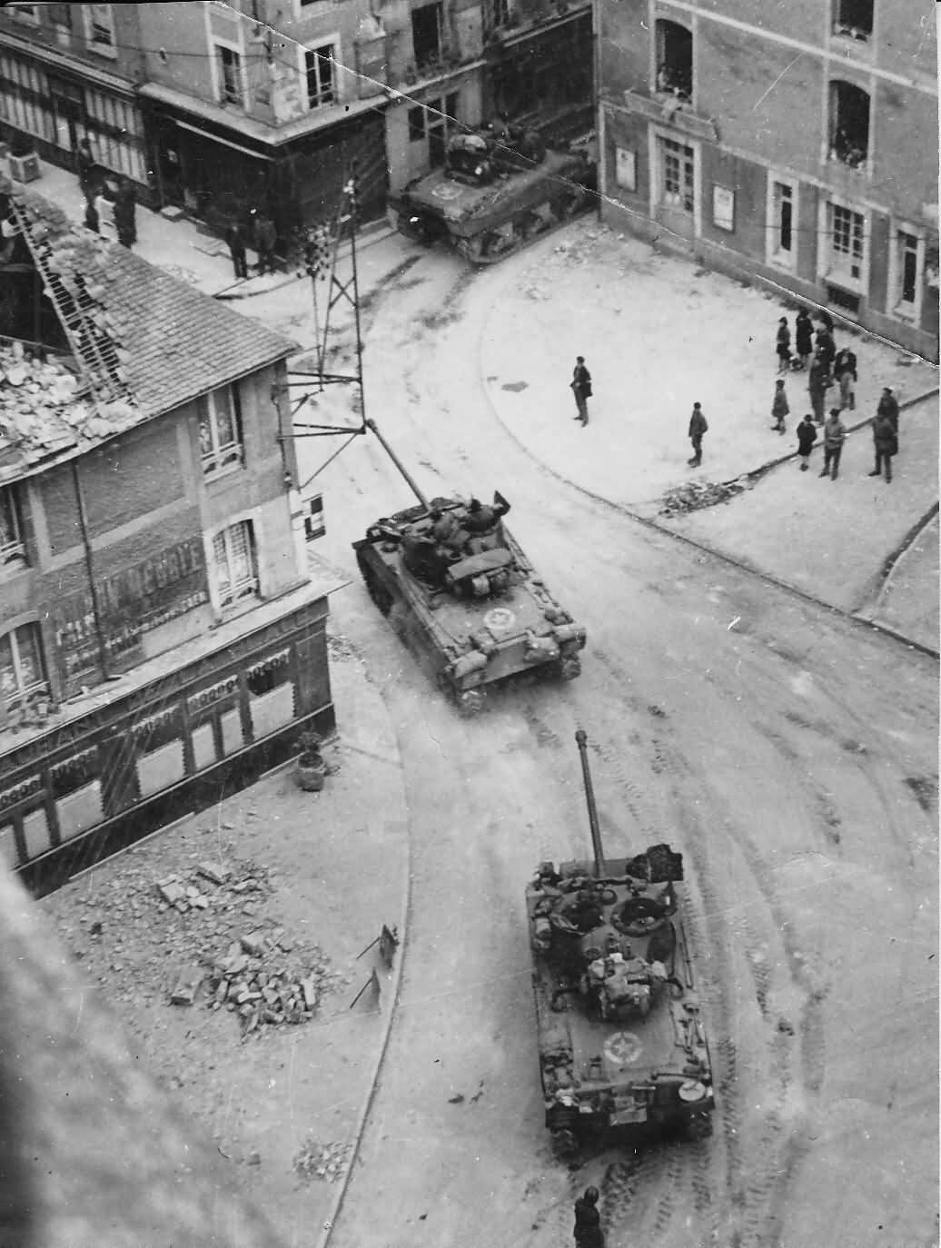 British Sherman Firefly Tanks with 17 Pounder Guns Normandy June 1944