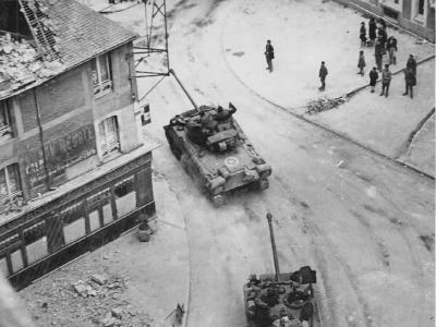 British Sherman Firefly Tanks with 17 Pounder Guns Normandy June 1944