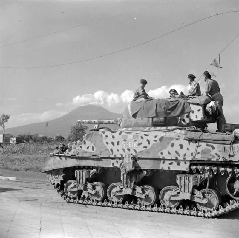 Camoflauged British M4 Sherman Tank named Sheik in Italy 1943