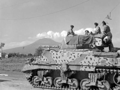 Camoflauged British M4 Sherman Tank named Sheik in Italy 1943