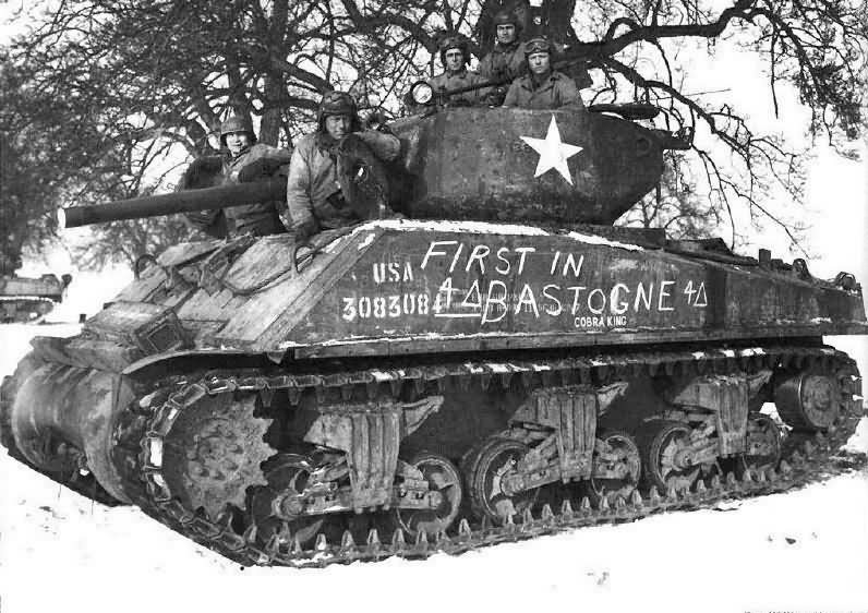 M4A3E2 Jumbo Sherman Tank Bastogne Battle of Bulge 4th Armored