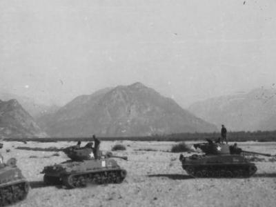 M4 Shermans HVSS of 752nd Tank Battalion Mountains Italy
