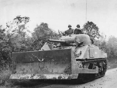 M4 Sherman Dozer #6 named Apache Equipped with Pusher Blade Co A 746th Tank Battalion France July 1944