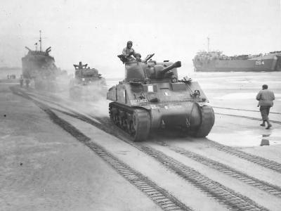 M4 Sherman Tank Ile de France Landing on Normandy Beach