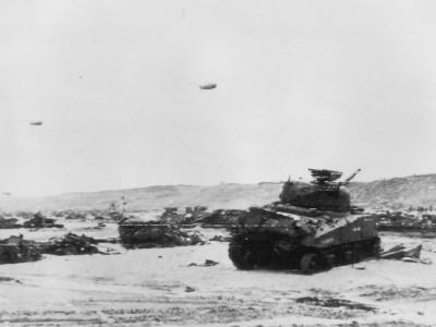 M4 Sherman Tanks Knocked Out Normandy Beach D Day 1944