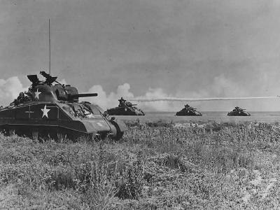 US 11th Armored Division Sherman Tanks during Maneuvers 1944