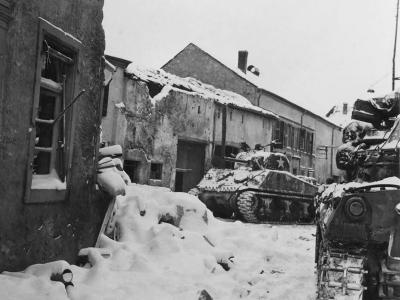 US M4 Sherman Tanks Battle of the Bulge January 1945