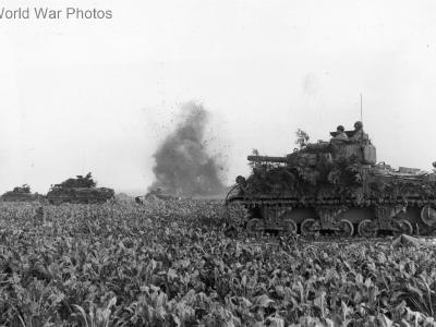 9th Army 105mm Shermans Linnich Germany, November 1944