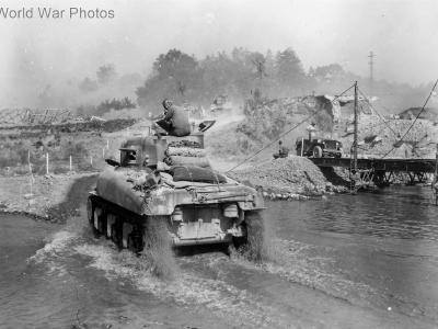 Jeep and M4 of the 752nd Tank Battalion