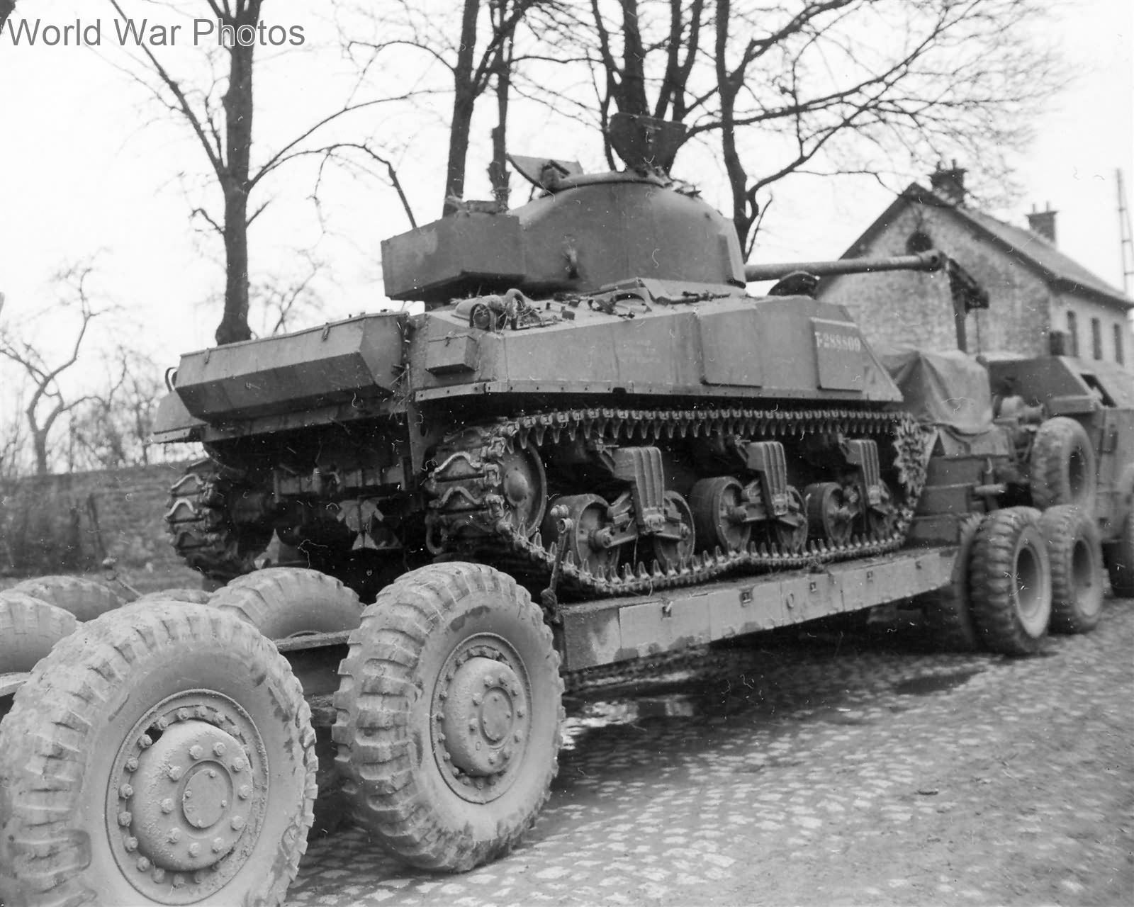 M25 Dragon Wagon of 478th Ordnance Evacuation Co with M4 Marche Belgium 3 March 1945