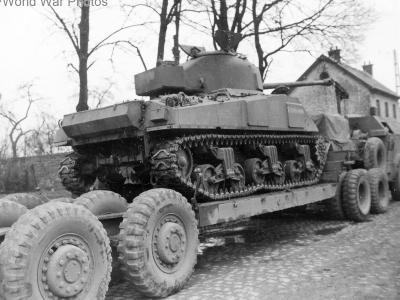 M25 Dragon Wagon of 478th Ordnance Evacuation Co with M4 Marche Belgium 3 March 1945