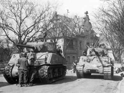 M4A3E2 and M4A3(76)W of the 37th Tank Battalion, 4th Armored Division, Germany 26 March 1945