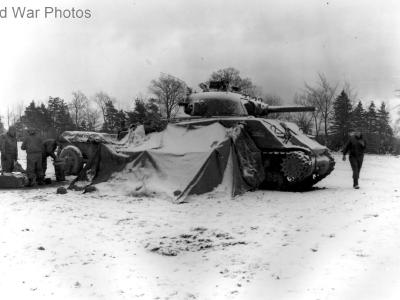 M4 (105) in Eupen, Belgium 25 December 1944
