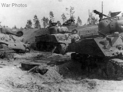 Destroyed Russian Shermans