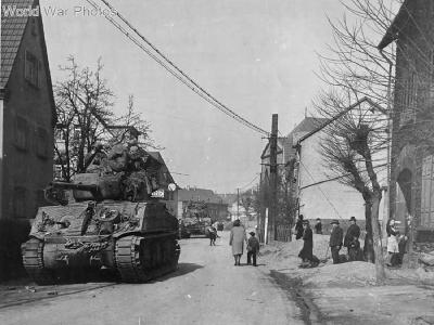 M4 of the 9th Armored Division, Leutesdorf 22 March 1945