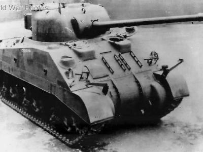 Sherman Firefly tank fitted with a 17 Pounder anti tank gun