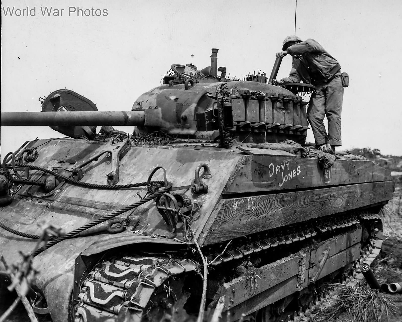 Field modified Marine M4A3 named Davy Jones