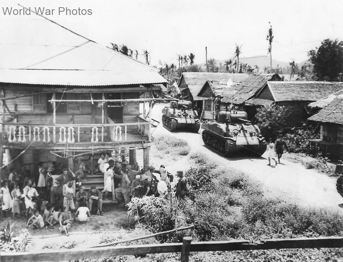 M4 Sherman tanks of 1st Cavalry Division, Tacloban Leyte