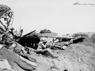 Japanese Aircraft Wreck on Iwo Jima Marine M4 Cyuzie 36 1945