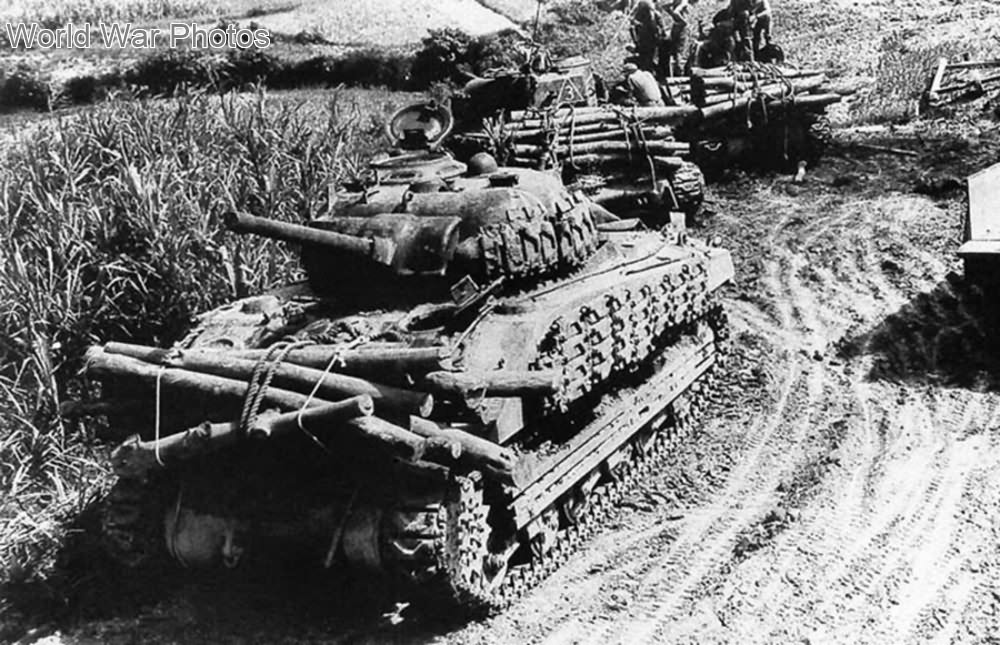 M4A2 Sherman with logs