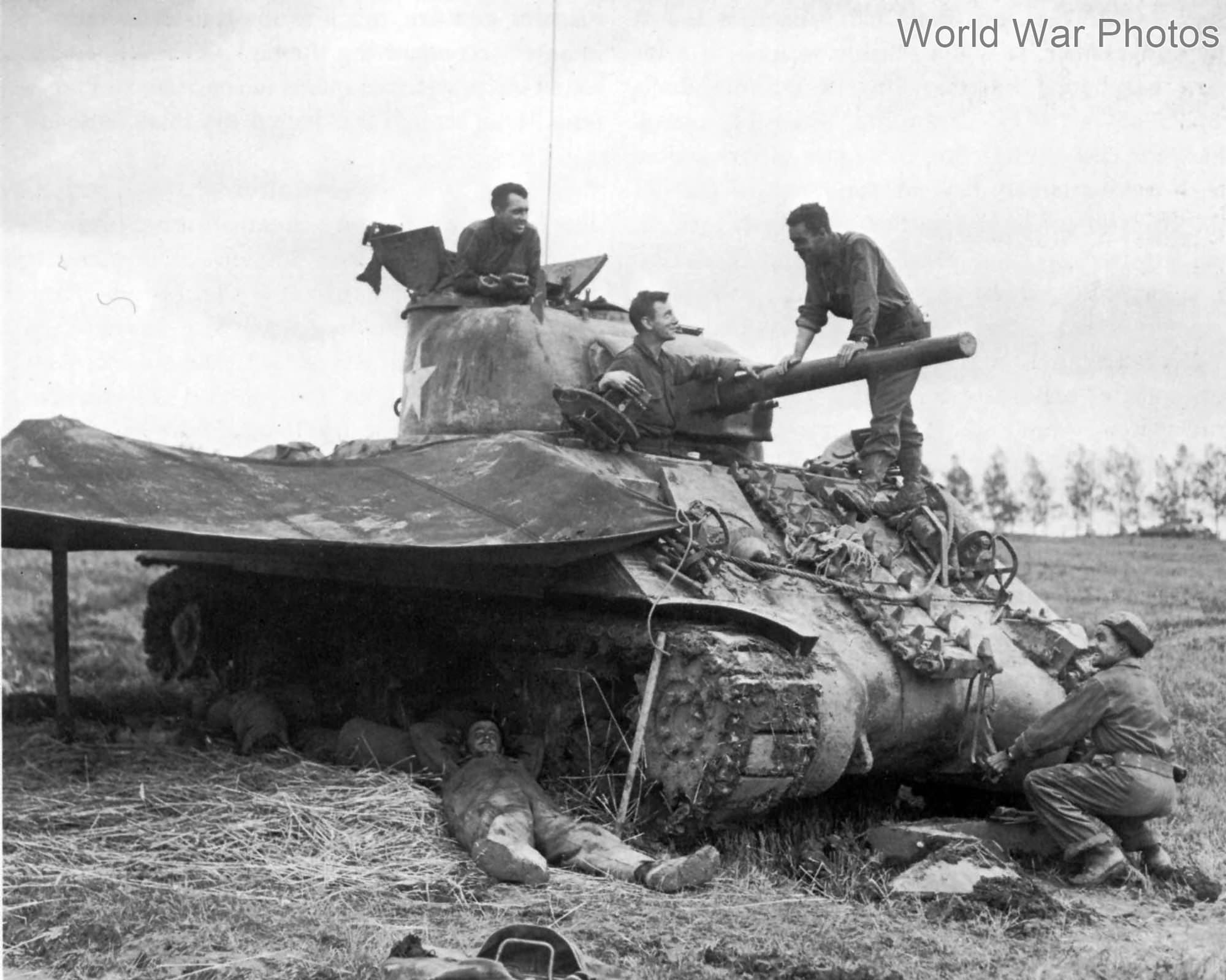 M4 of the 37th Tank Battalion. 4th AD near Chateau Salinas France 26 September 1944