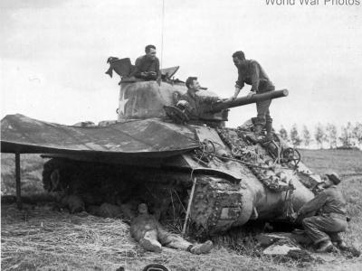 M4 of the 37th Tank Battalion. 4th AD near Chateau Salinas France 26 September 1944