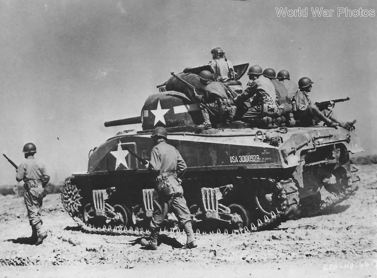 U.S. troops with M4 Composite training for D-Day Invasion