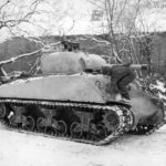 M4 tank painted white, Belgium January 1945