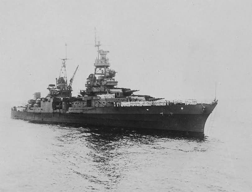 Northampton class heavy cruiser USS Augusta CA-31 bow