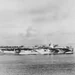 Escort carrier USS Lunga Point CVE-94, planes on deck