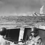 Near Miss as Japanese Bomb Explodes by US Carrier off Formosa 1944