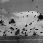 US Navy Ships Fire on Japanese Planes in Battle of Midway