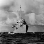 Destroyer escort USS Brennan DE-13 guarding convoy 1943