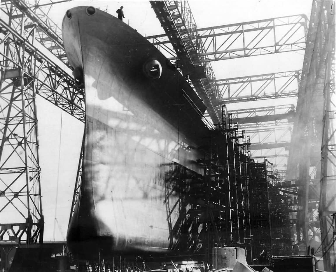 Launch of battleship USS Alabama at the Norfolk Navy Yard
