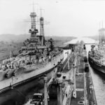 Battleships USS Arkansas and USS Texas, Panama Canal 25 July 1919